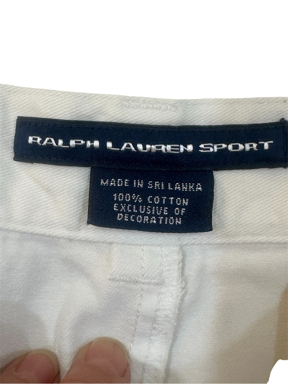 Ralph Lauren Sport White Classic Twill Chino Shorts - Size 2 Navy Pony Logo - Picture 4 of 11